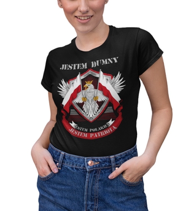 KOSZULKA DAMSKA PATRIOTYCZNI JESTEM DUMNY